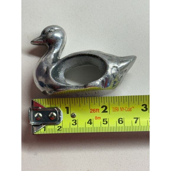 Vintage Cast Metal Silver Duck Napkin Ring Holders Lot of 8 - Picture 8 of 8